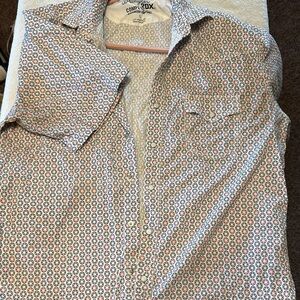 Wrangler Men's Casual Button Down Shirt - Multicolor Pattern Pearl Snap 20x